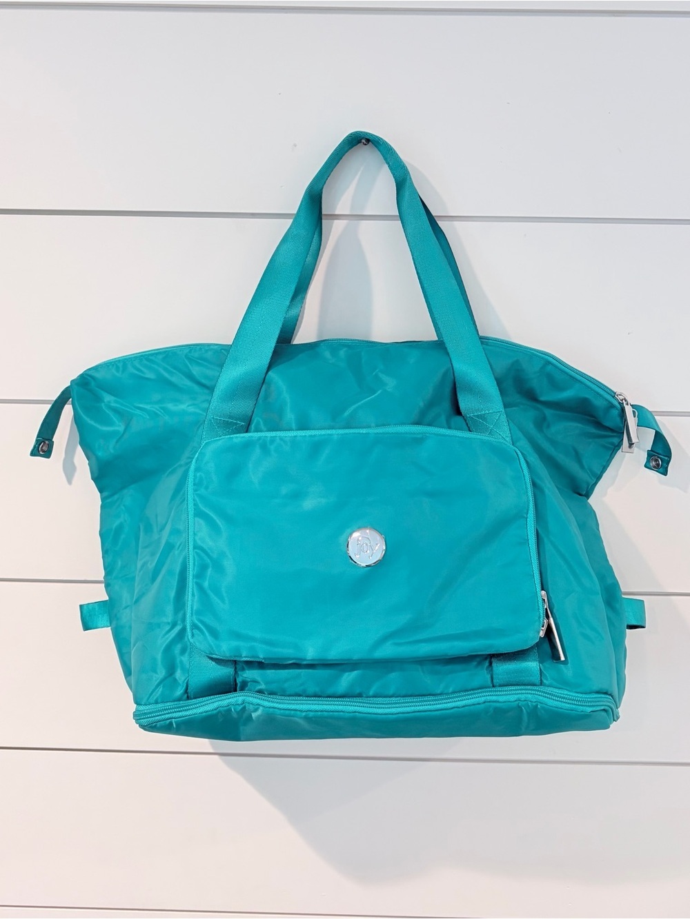 Joy Teal Nylon Travel Tote & Belt Bag Set Y2K Sportcore Coastalcore Vacation Gym - Picture 2 of 15